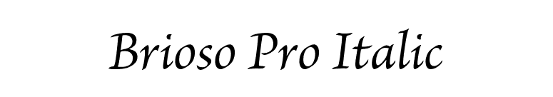 Brioso Pro Italic font preview