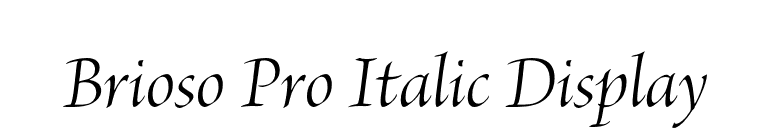 Brioso Pro Italic Display font preview