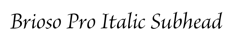 Brioso Pro Italic Subhead font preview