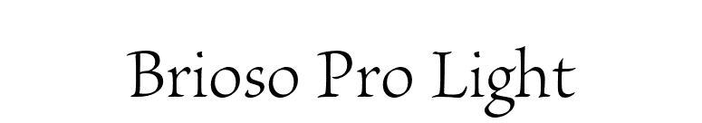 Brioso Pro Light font preview