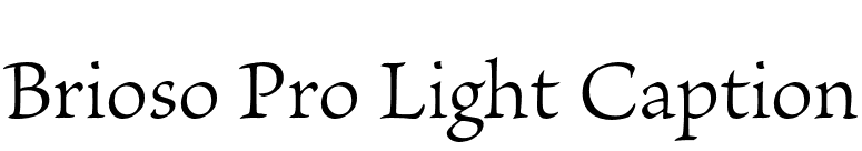 Brioso Pro Light Caption font preview