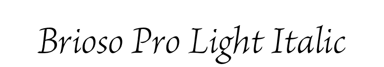 Brioso Pro Light Italic font preview