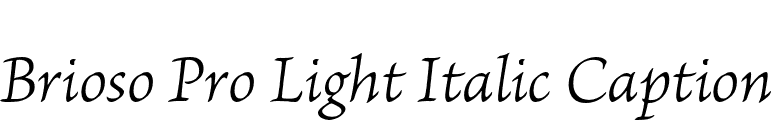 Brioso Pro Light Italic Caption font preview