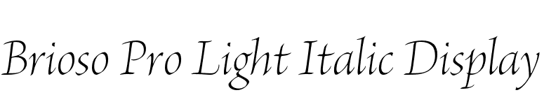 Brioso Pro Light Italic Display font preview