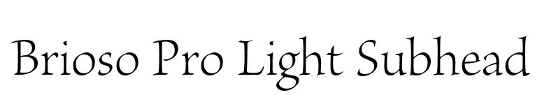 Brioso Pro Light Subhead font preview