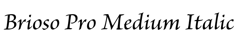 Brioso Pro Medium Italic font preview