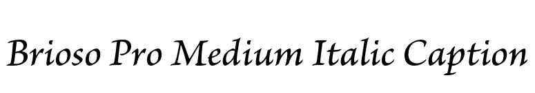 Brioso Pro Medium Italic Caption font preview