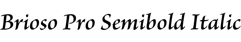 Brioso Pro Semibold Italic font preview