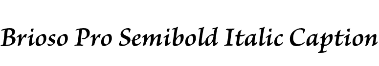 Brioso Pro Semibold Italic Caption font preview