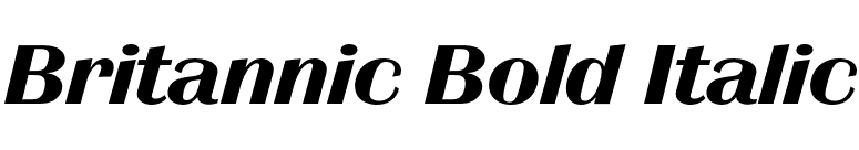 Britannic Bold Italic font preview