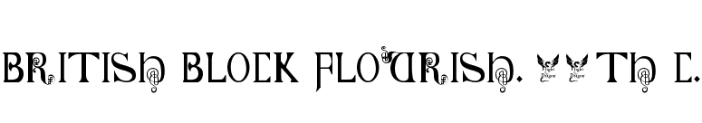 British Block Flourish, 10th c. font preview