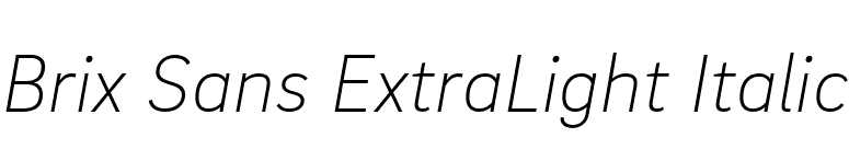 Brix Sans ExtraLight Italic font preview