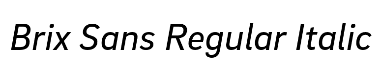 Brix Sans Regular Italic font preview
