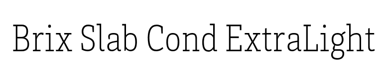 Brix Slab Cond ExtraLight font preview
