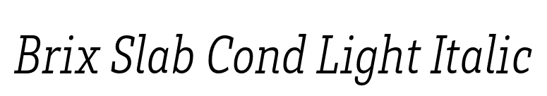 Brix Slab Cond Light Italic font preview