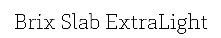 Brix Slab ExtraLight font preview