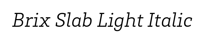 Brix Slab Light Italic font preview