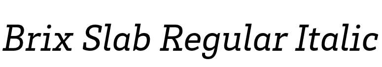 Brix Slab Regular Italic font preview