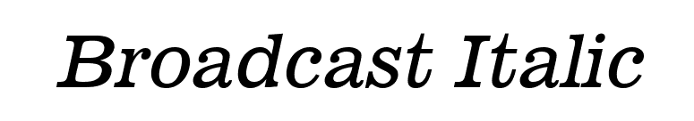 Broadcast Italic font preview