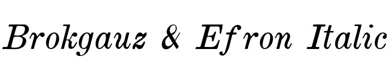 Brokgauz & Efron Italic font preview