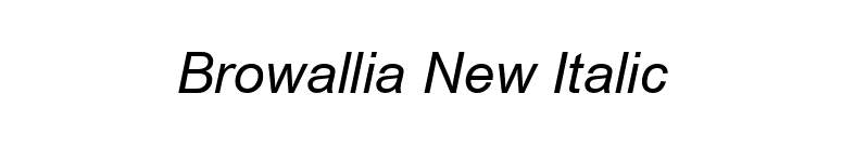 Browallia New Italic font preview