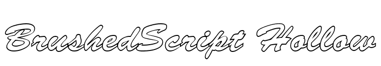 BrushedScript Hollow font preview