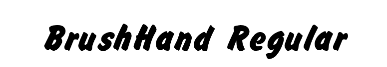 BrushHand Regular font preview