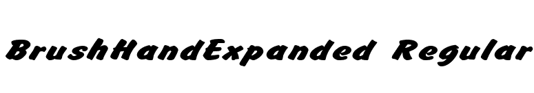 BrushHandExpanded Regular font preview