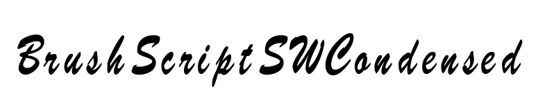 BrushScriptSWCondensed font preview