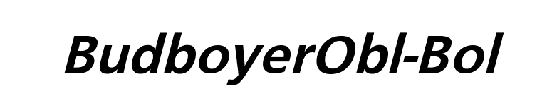 BudboyerObl-Bol font preview