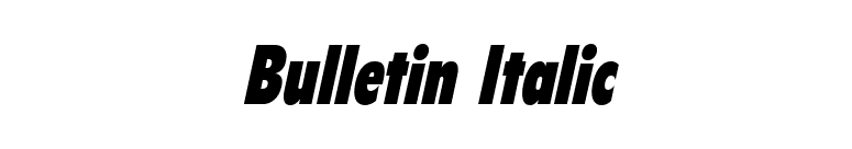 Bulletin Italic font preview
