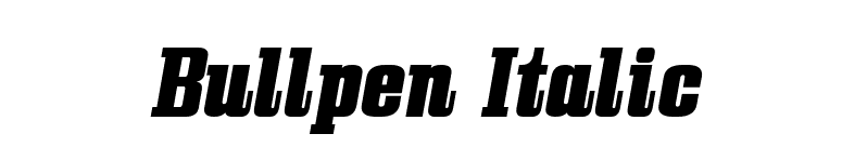 Bullpen Italic font preview