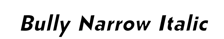 Bully Narrow Italic font preview