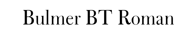 Bulmer BT Roman font preview