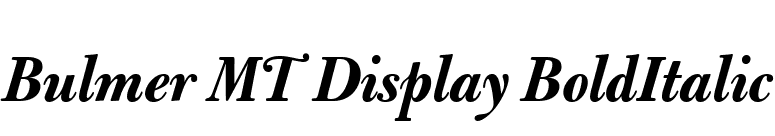 Bulmer MT Display BoldItalic font preview