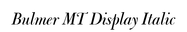 Bulmer MT Display Italic font preview