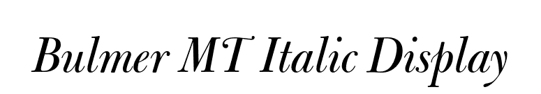 Bulmer MT Italic Display font preview