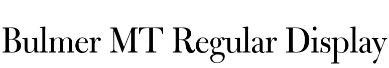 Bulmer MT Regular Display font preview