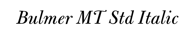 Bulmer MT Std Italic font preview