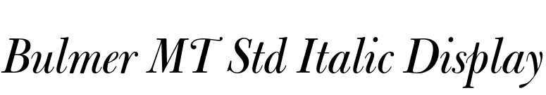 Bulmer MT Std Italic Display font preview