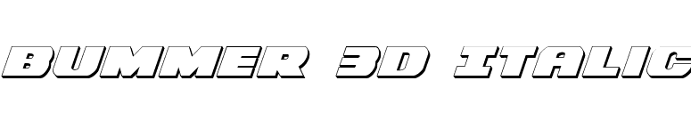 Bummer 3D Italic font preview