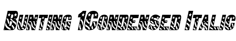 Bunting 1Condensed Italic font preview