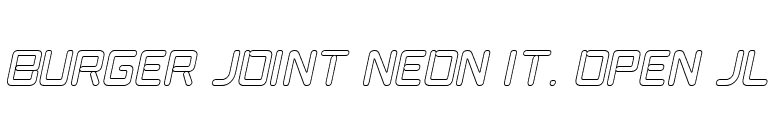 Burger Joint Neon It. Open JL font preview