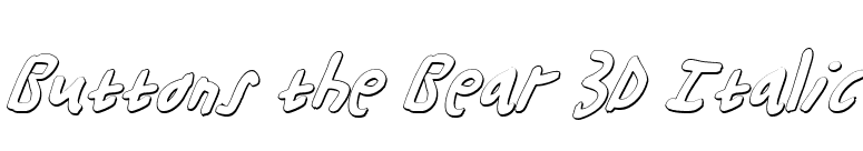 Buttons the Bear 3D Italic font preview