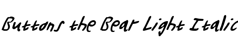 Buttons the Bear Light Italic font preview