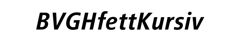 BVGHfettKursiv font preview