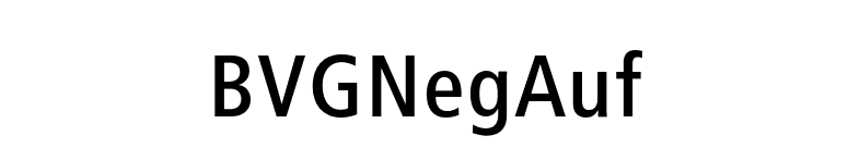 BVGNegAuf font preview