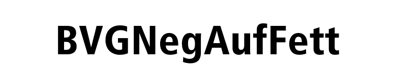 BVGNegAufFett font preview