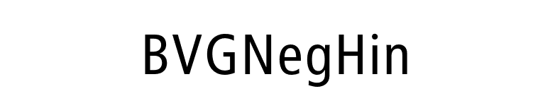 BVGNegHin font preview