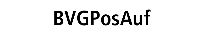 BVGPosAuf font preview